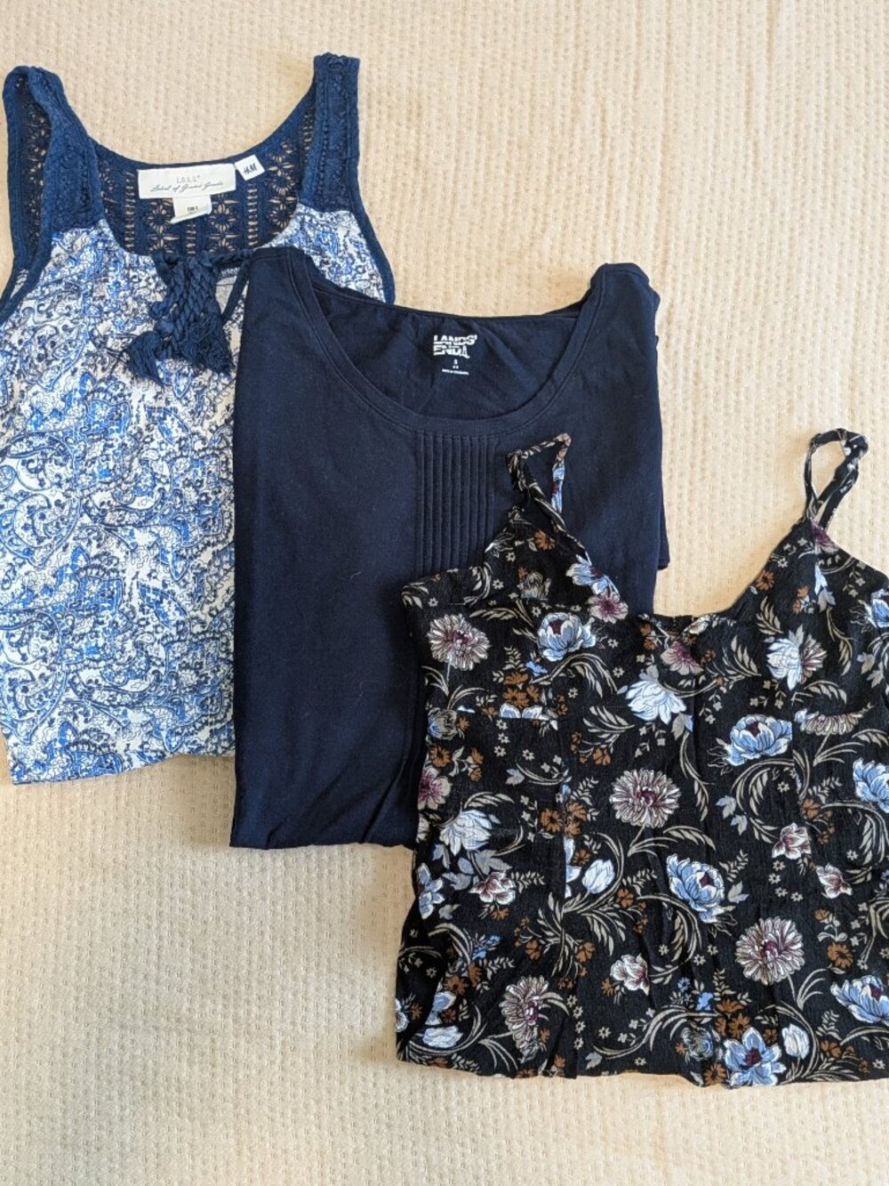 👗 3-Piece Sleeveless Dress Bundle - Size S - American Eagle + Lands' End + H&M